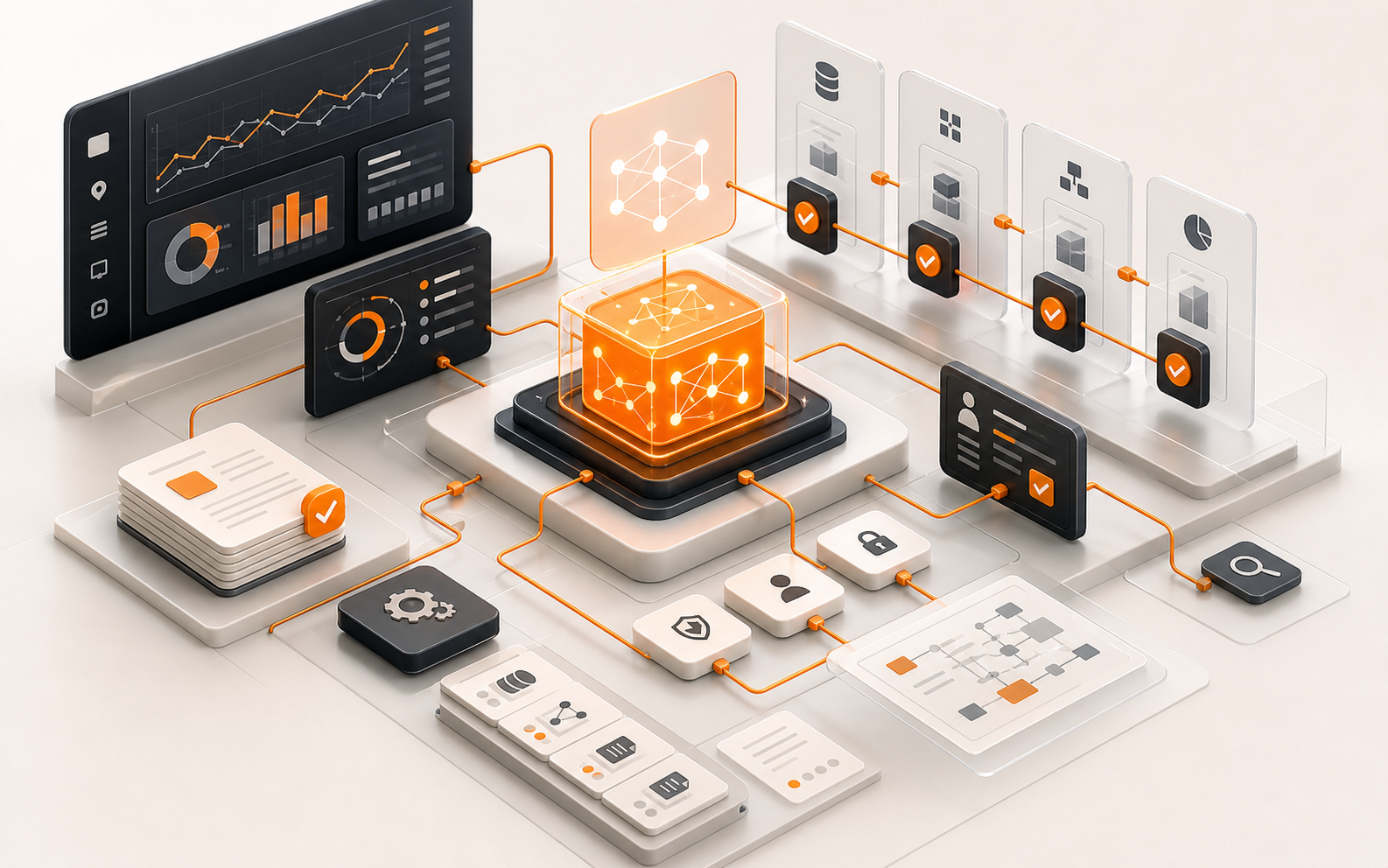 AI governance workflow with human review, accountability, and operational control points.